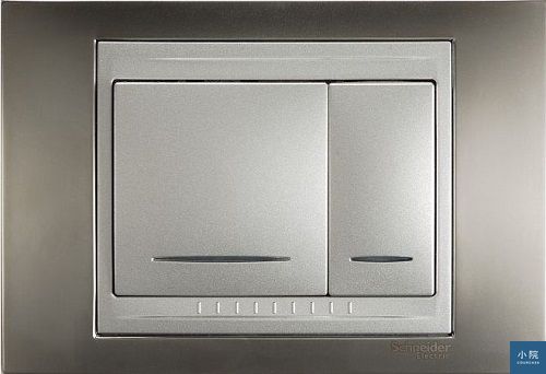 Unica系列開關，雙切可配一大一小按鈕，方便分辨主燈次燈開關